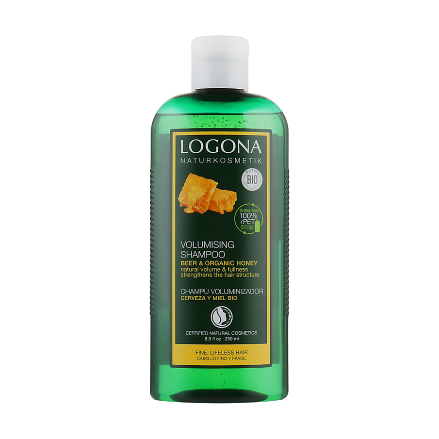 Шампунь для об'єму волосся Logona Hair Care Volume Shampoo Honey Beer, 250 мл